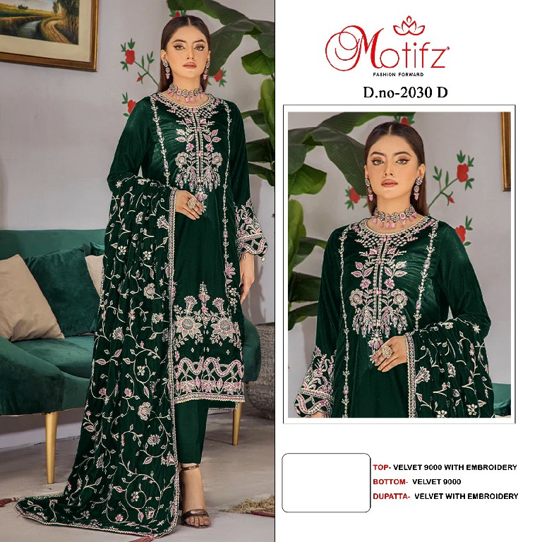 Motifz D.no 2030 Wholesale Velvet 9000 Pakistani Concept Salwar Suits