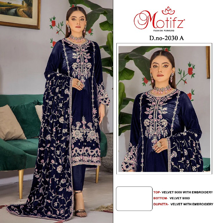 Motifz D.no 2030 Wholesale Velvet 9000 Pakistani Concept Salwar Suits