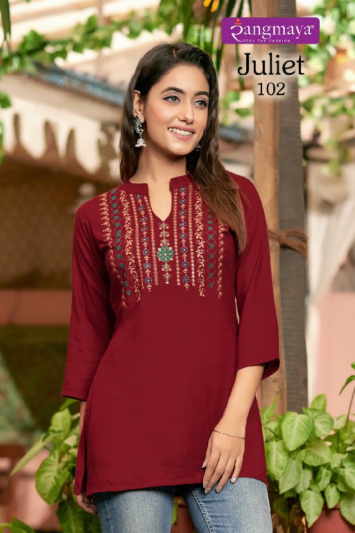 Rangmaya Juliet Wholesale Reyon Fabrics Tunics Short Tops