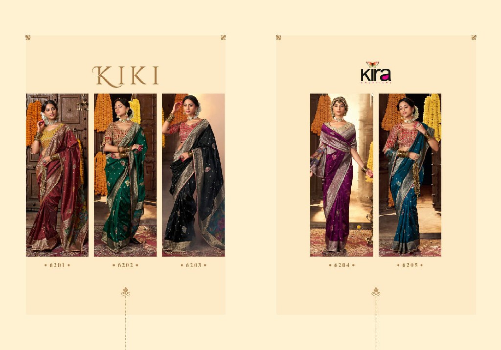 kiki by kira creation banarasi silk 6201-6205 new trendy saree