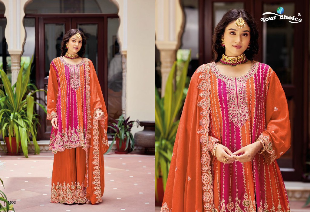 your choice orra edit readymade chinon karwa special 3pcs dress