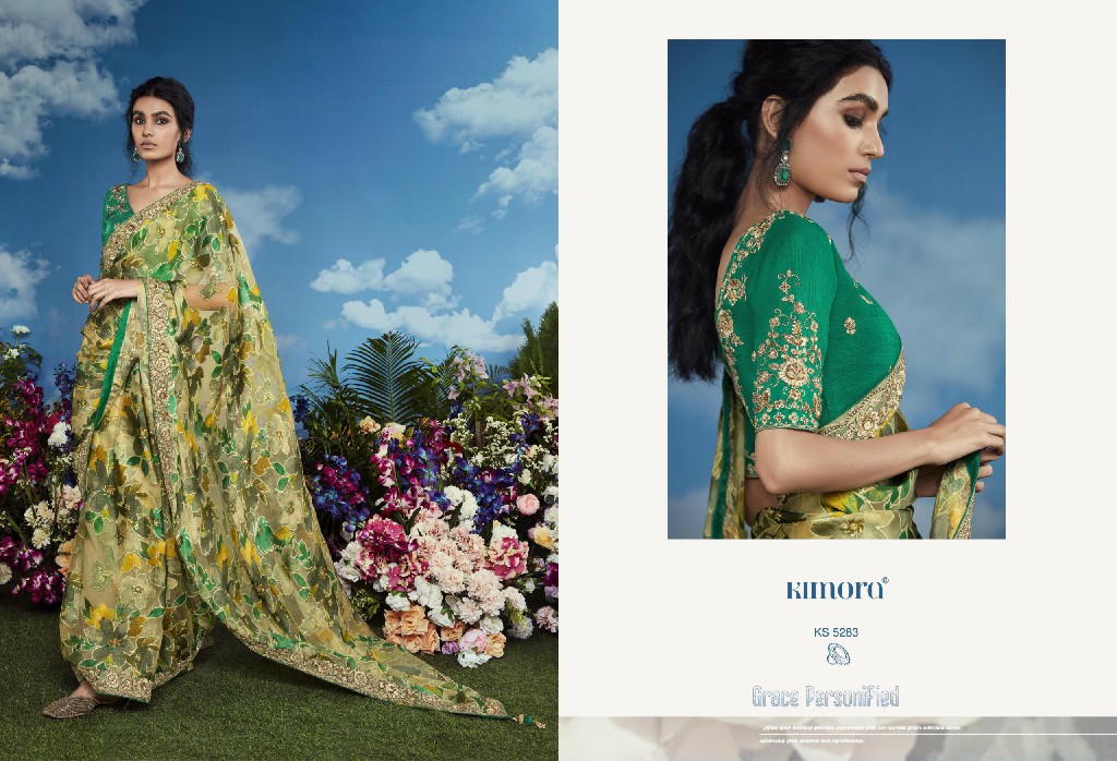 Kimora Premium Bagicha Wholesale Pure Brasso With Raw Silk With Work Designer Sarees