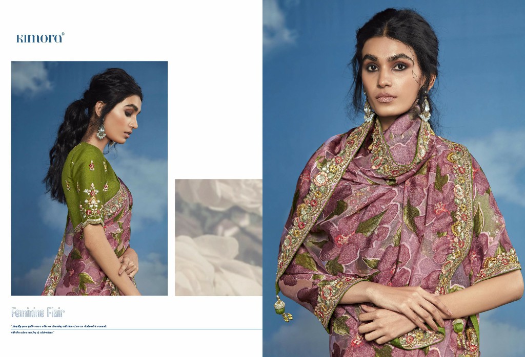 Kimora Premium Bagicha Wholesale Pure Brasso With Raw Silk With Work Designer Sarees