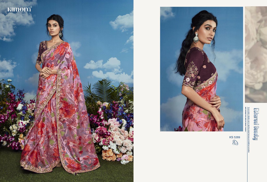 Kimora Premium Bagicha Wholesale Pure Brasso With Raw Silk With Work Designer Sarees