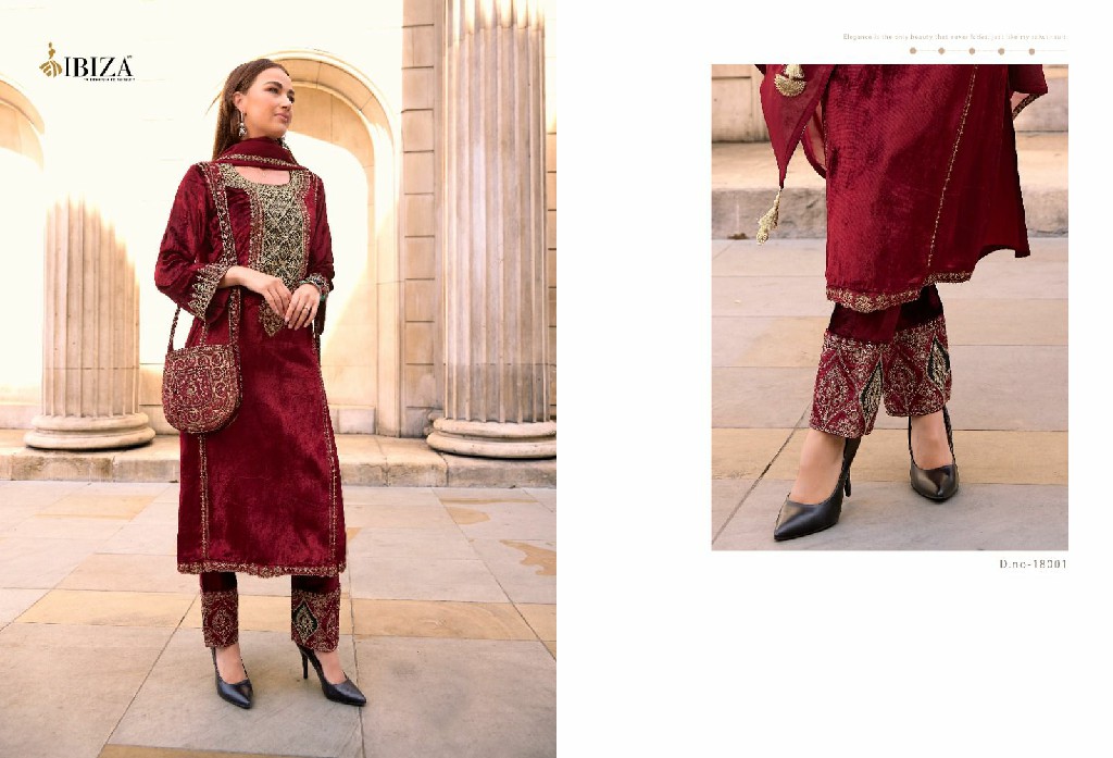 Ibiza Zairah Vol-2 Wholesale Pure Viscose Velvet With Embroidery Work Winter Suits