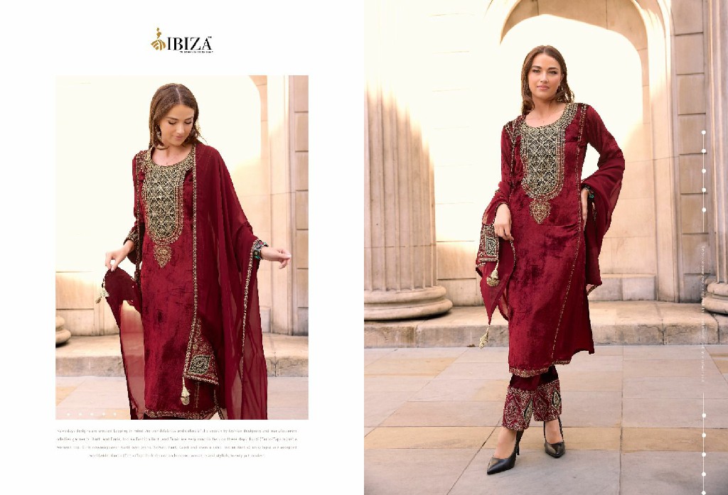 Ibiza Zairah Vol-2 Wholesale Pure Viscose Velvet With Embroidery Work Winter Suits