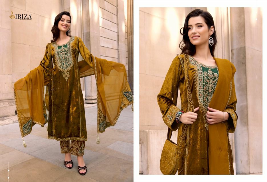 Ibiza Zairah Vol-2 Wholesale Pure Viscose Velvet With Embroidery Work Winter Suits