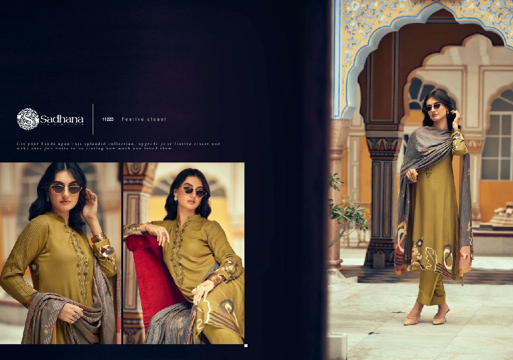 Sadhana Swara Wholesale Viscose Pashmina With Fancy Work Winter Suits