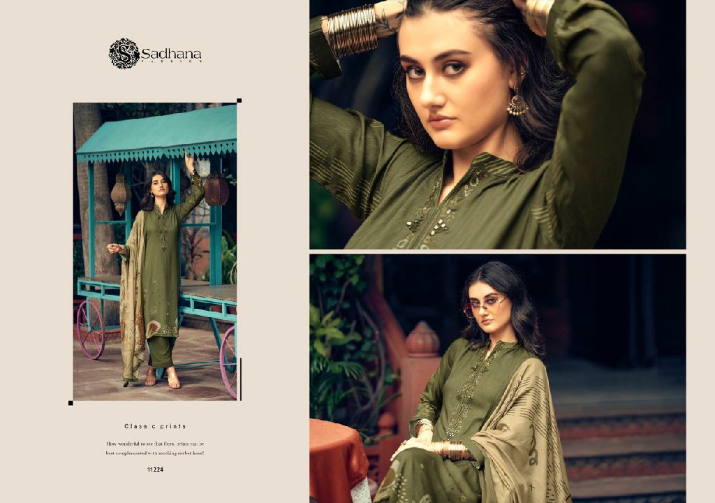 Sadhana Swara Wholesale Viscose Pashmina With Fancy Work Winter Suits