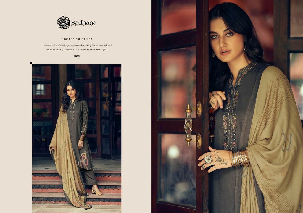 Sadhana Swara Wholesale Viscose Pashmina With Fancy Work Winter Suits