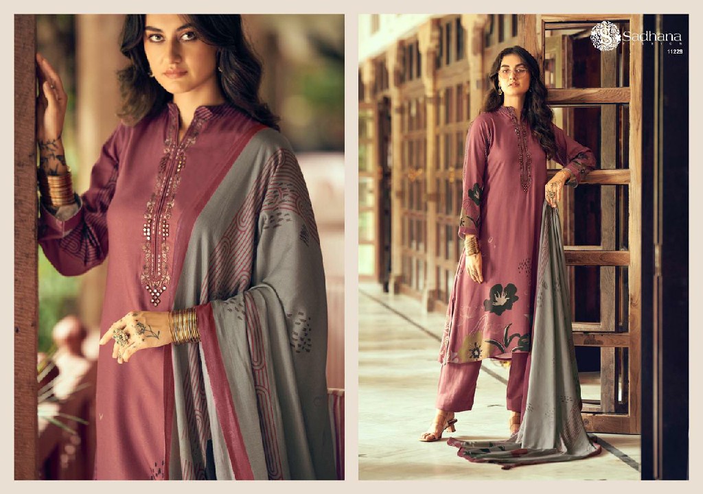 Sadhana Swara Wholesale Viscose Pashmina With Fancy Work Winter Suits