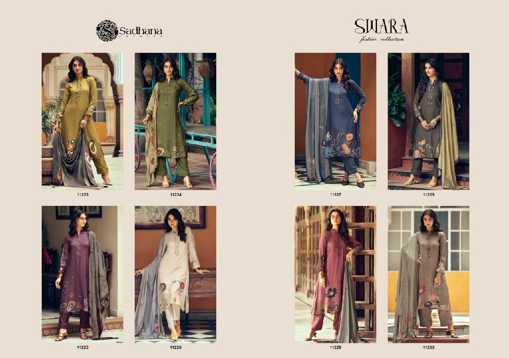 Sadhana Swara Wholesale Viscose Pashmina With Fancy Work Winter Suits