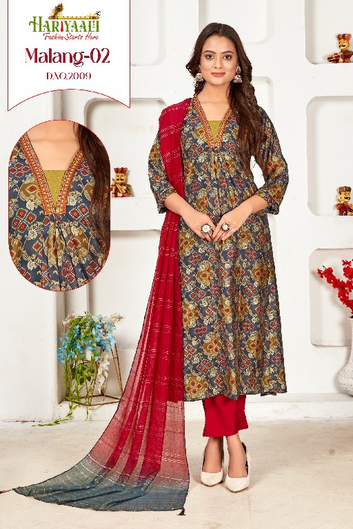 Hariyaali Malang Vol-2 Wholesale Kali Pattern Readymade Suits Combo