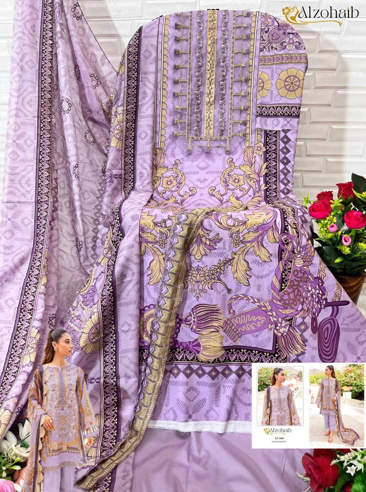 alzohaib queens court vol 3 cotton print pakistani suits