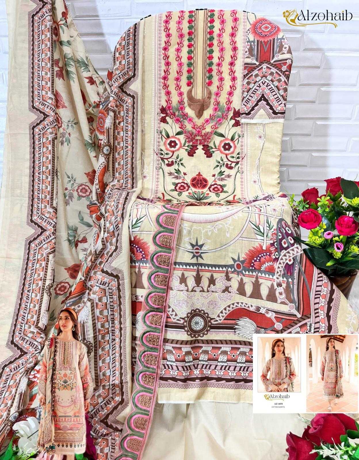 alzohaib queens court vol 3 cotton print pakistani suits