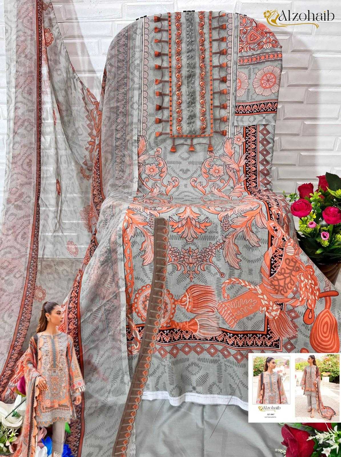 alzohaib queens court vol 3 cotton print pakistani suits