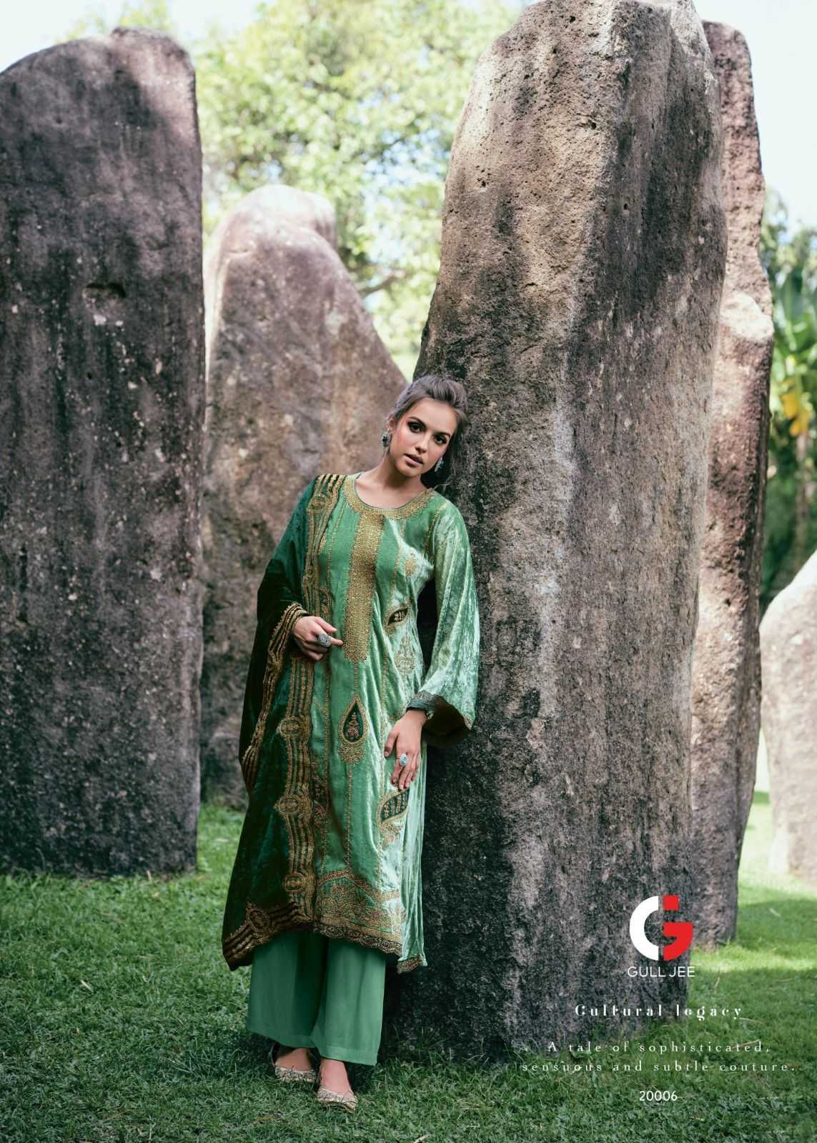 gull jee gul nasreen heavy embroidery velvet designer suits