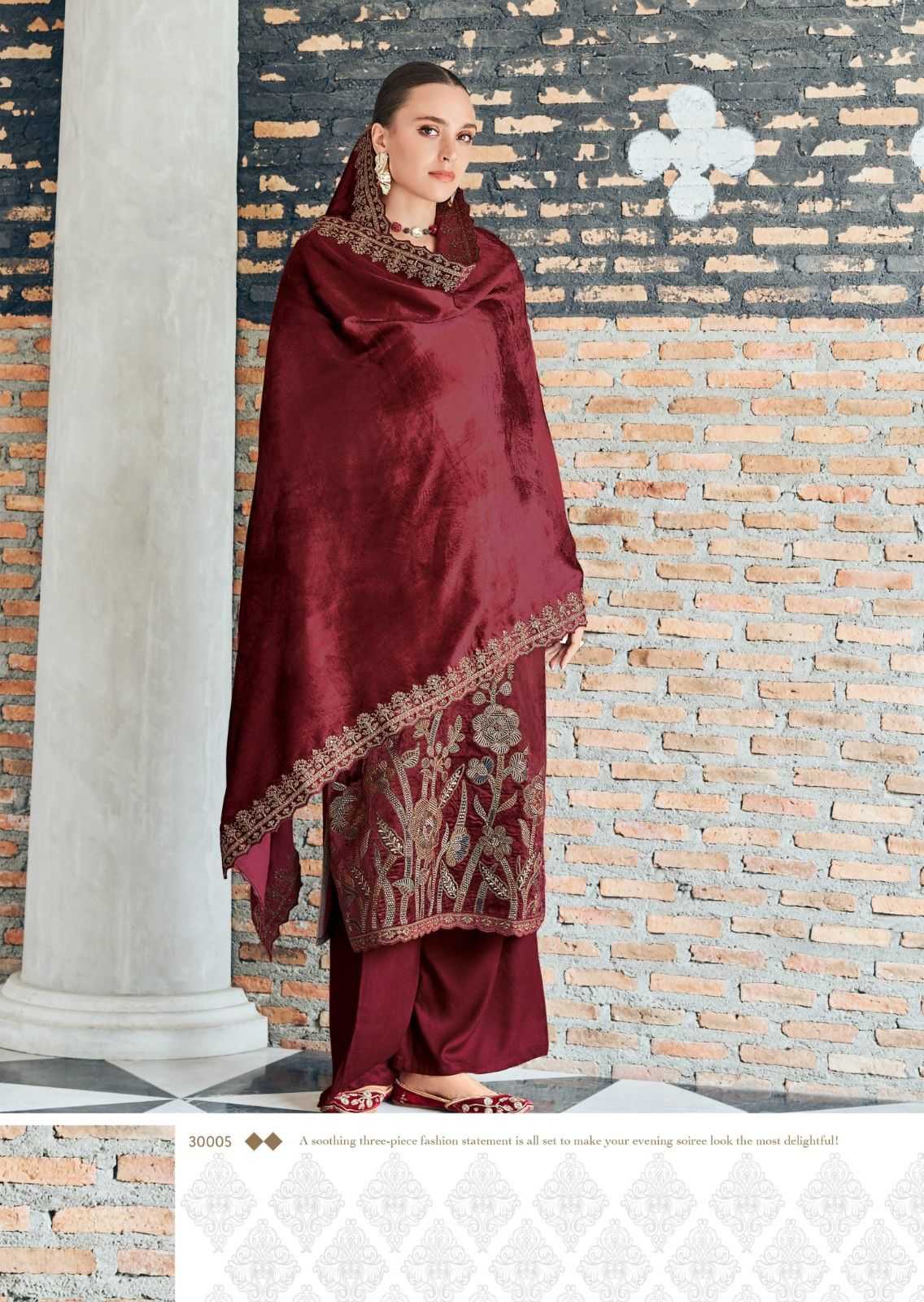 gull jee noor e fiza viscose velvet designer winter suits