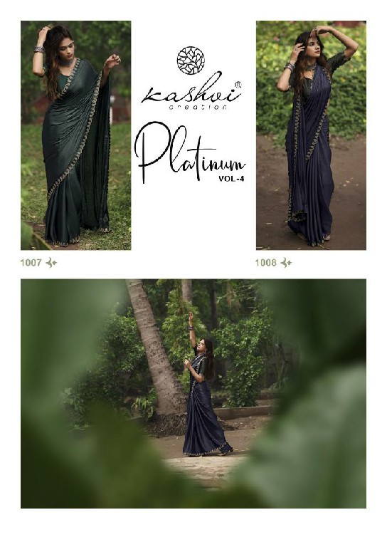 kashvi creation platinum vol 4 pretty look silk saree exports