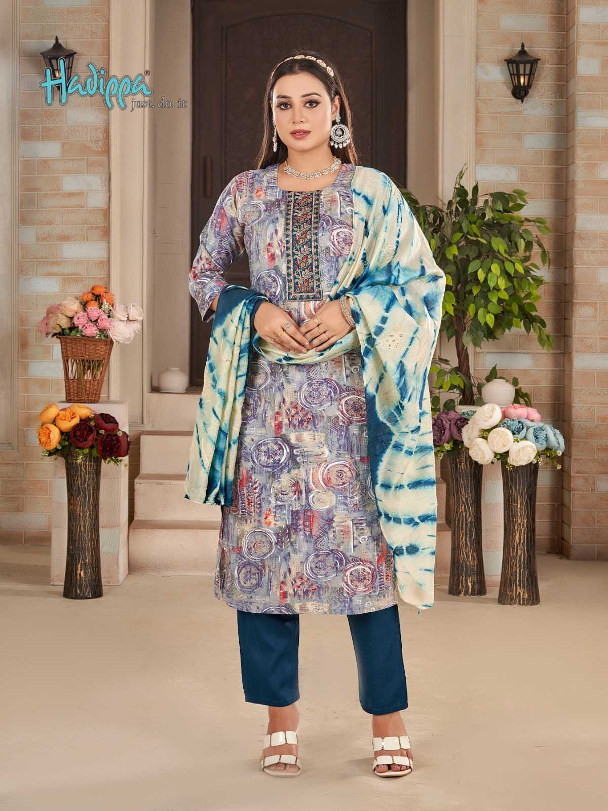 hadippa presents simora trendy rayon straight cut full stitch salwar kameez