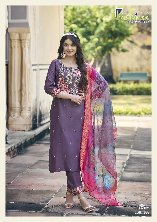 Karissa Riya Wholesale Viscose Gadwal Silk Kurtis With Pant And Dupatta