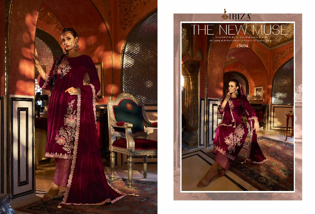 Ibiza Spring Glory Wholesale Pure Corduroy Velvet Winter Salwar Suits