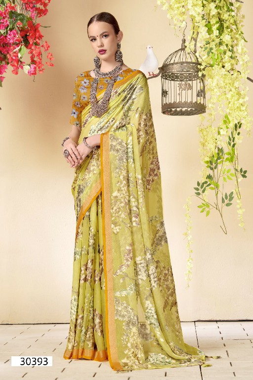 Vallabhi Shivya Wholesale Floral Print Georgette Fabrics Sarees