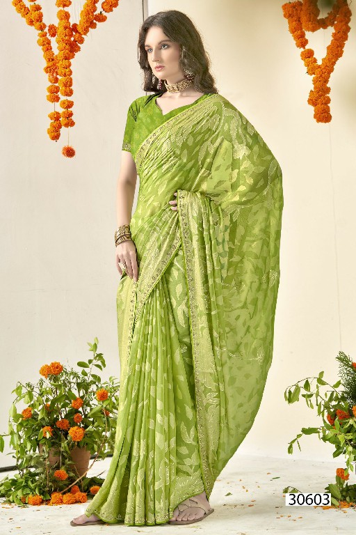 Vallabhi Agnira Wholesale Floral Print With Swaroski Work Sarees