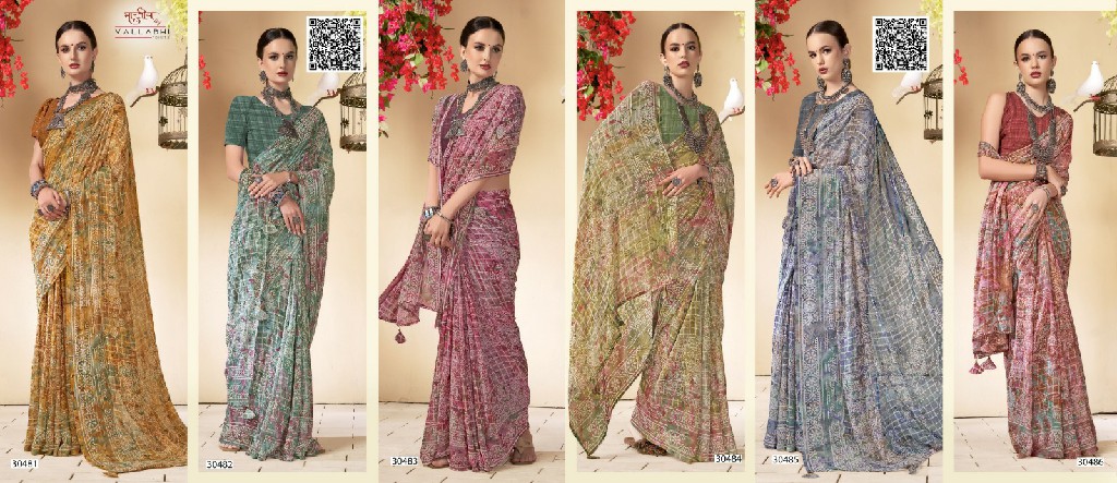 Vallabhi Reeti Vol-5 Wholesale Georgette Fabrics Ethnic Indian Sarees