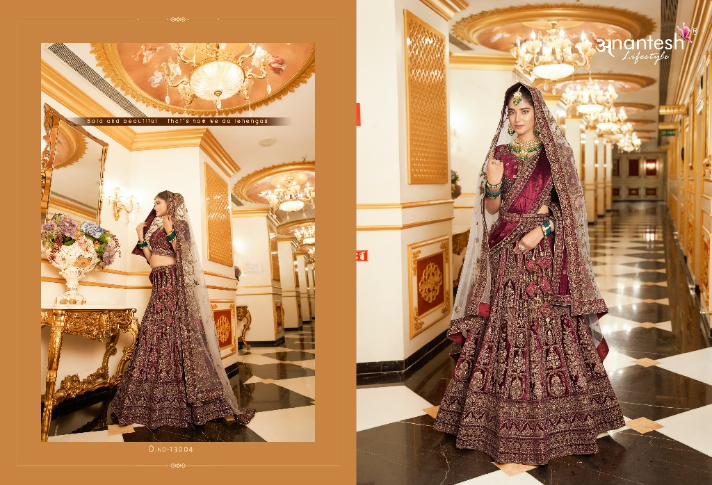 Anantesh Wedding Bride Vol-2 Wholesale Premium Velvet Designer Readymade Lehengas