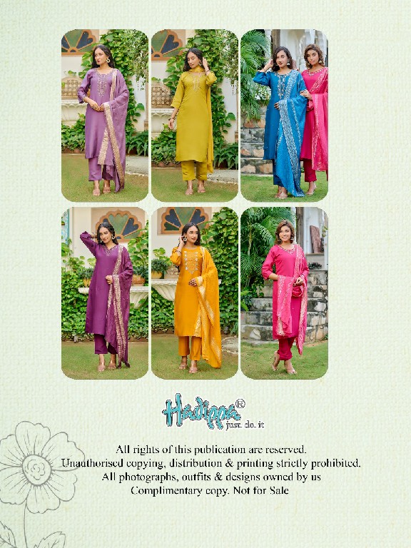 Hadippa Sanna Vol-1 Wholesale Heavy Roman Fabrics Kurtis With Pant And Dupatta