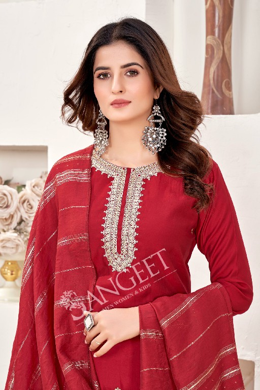 Sangeet Shakti Wholesale Roman Silk Readymade 3 Piece Suits