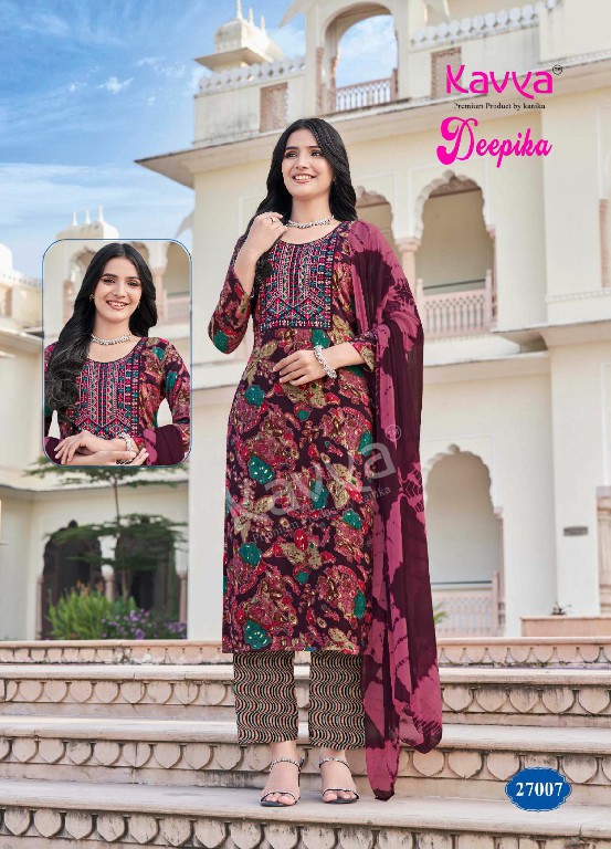 KAVYA DEEPIKA VOL 27 READYMADE BEAUTIFUL STRAIGHT KURTI PANT DUPATTA