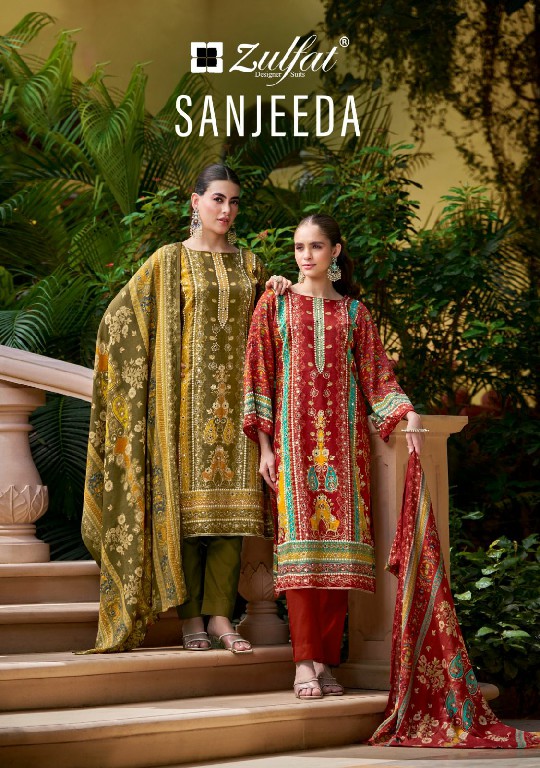 Zulfat Sanjeeda Wholesale Pure Jam Cotton With Embroidery Dress Material