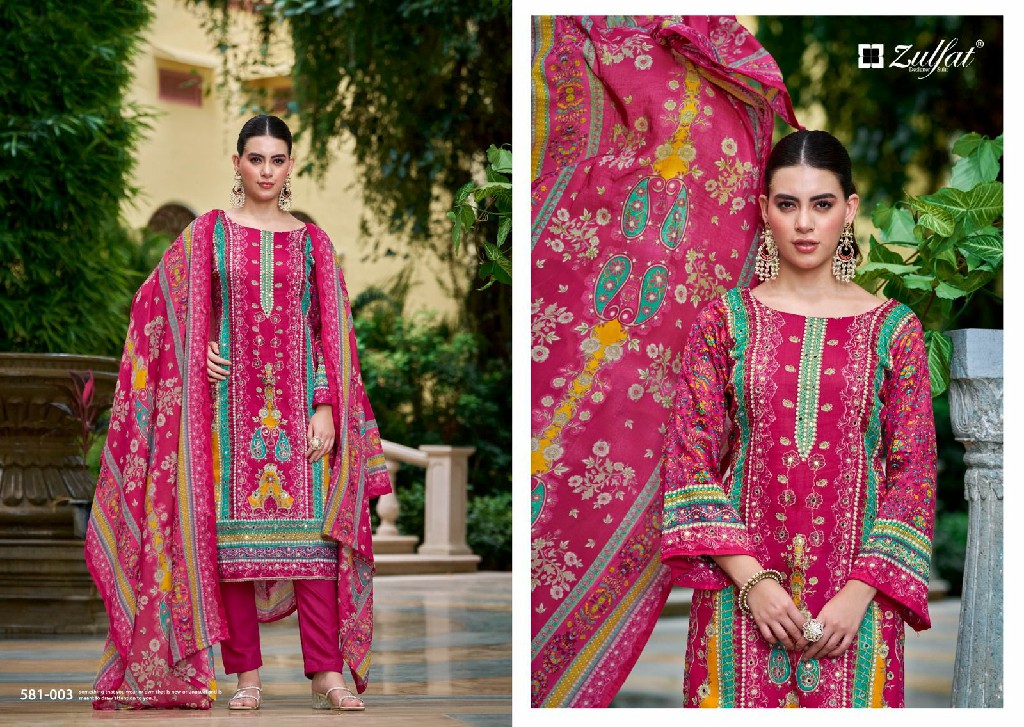 Zulfat Sanjeeda Wholesale Pure Jam Cotton With Embroidery Dress Material