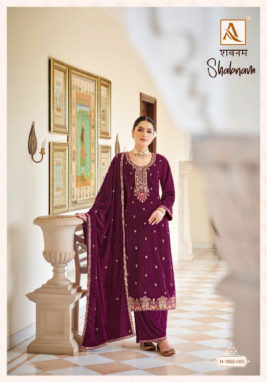 Alok Shabnam Wholesale Premium Velvet With Designer Work Winter Suits