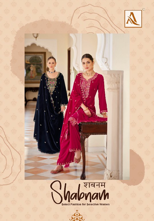 Alok Shabnam Wholesale Premium Velvet With Designer Work Winter Suits