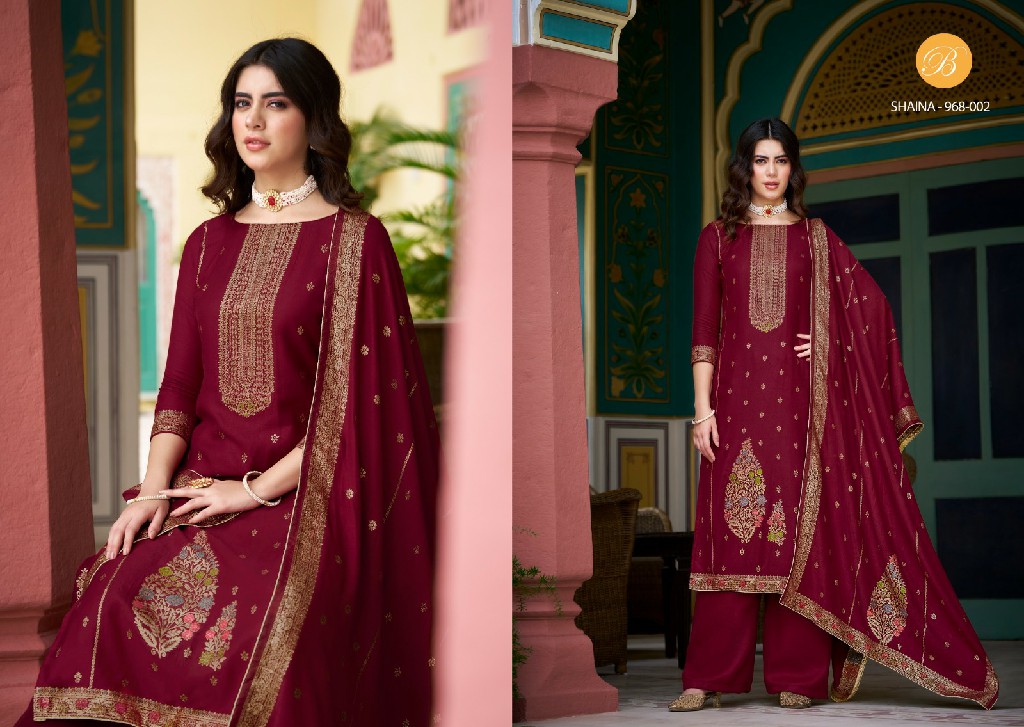 Belliza Shaina Wholesale Pure Viscose Pashmina Twill Jacquard Winter Suits