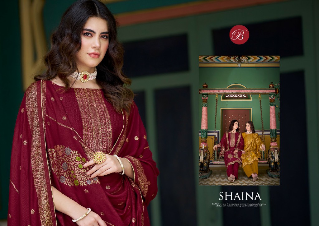 Belliza Shaina Wholesale Pure Viscose Pashmina Twill Jacquard Winter Suits