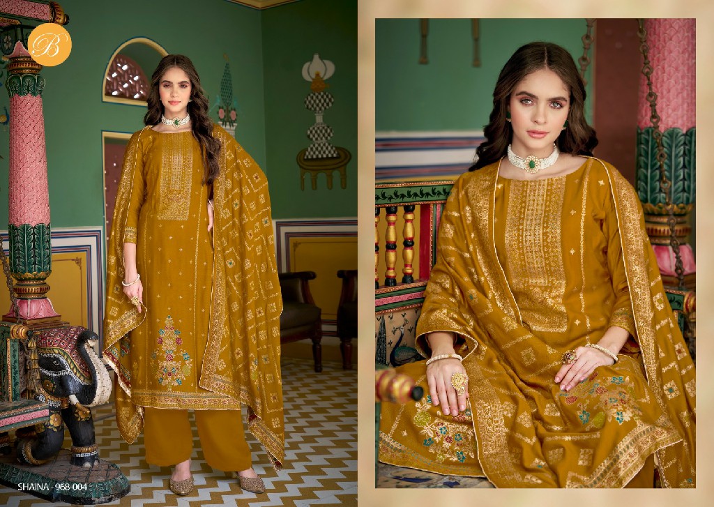 Belliza Shaina Wholesale Pure Viscose Pashmina Twill Jacquard Winter Suits