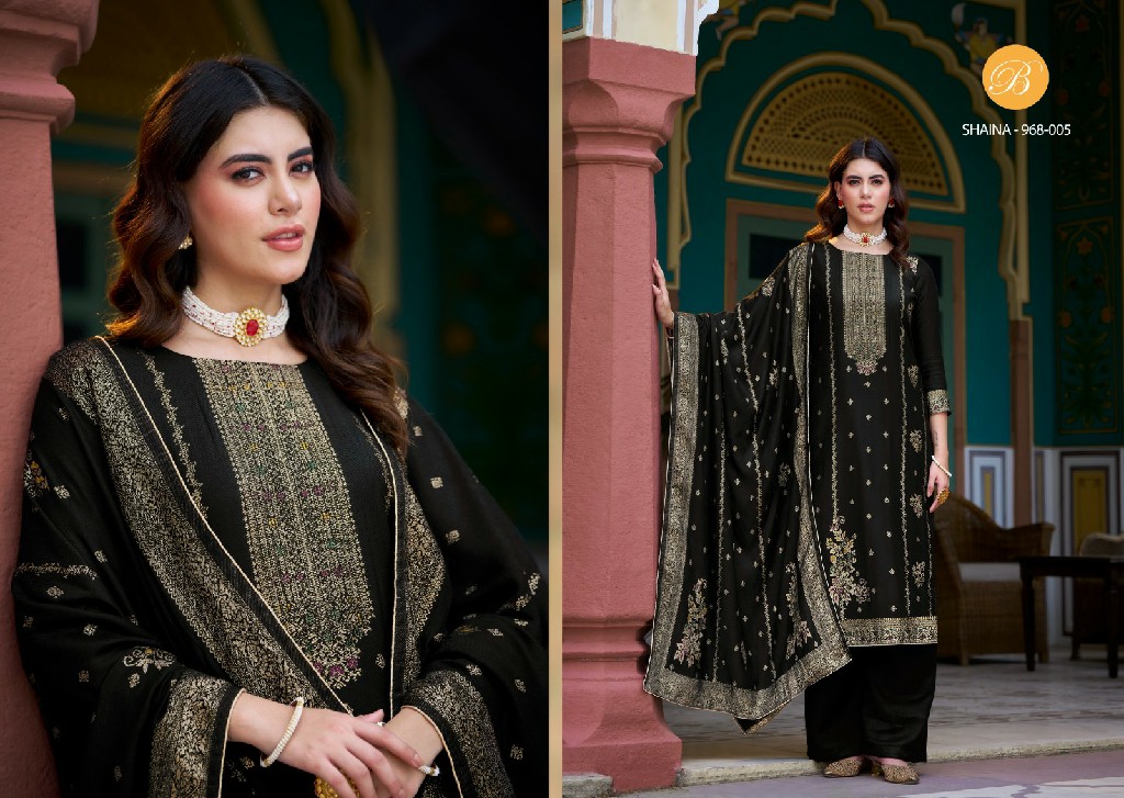 Belliza Shaina Wholesale Pure Viscose Pashmina Twill Jacquard Winter Suits