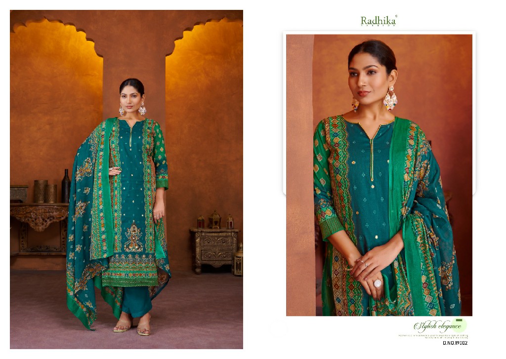 Radhika Azara Malika Wholesale Pure Lawn Cotton With Aari Work Dress Material