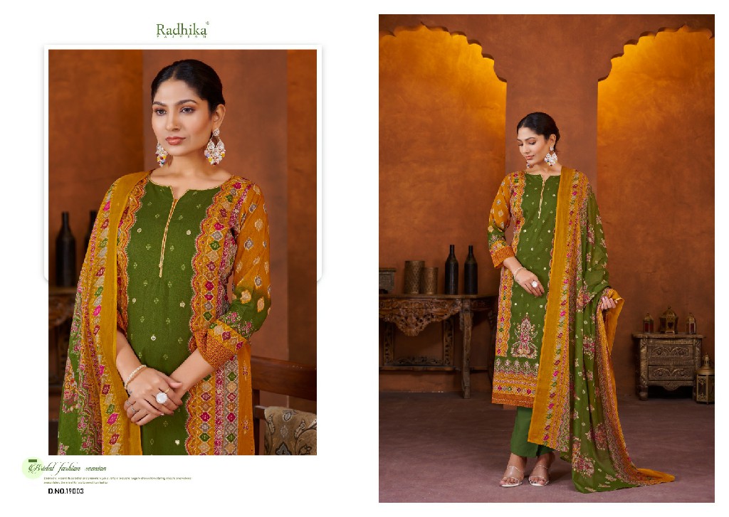 Radhika Azara Malika Wholesale Pure Lawn Cotton With Aari Work Dress Material