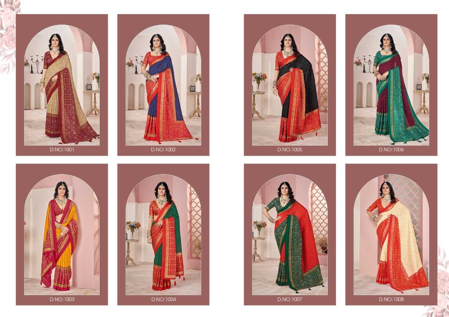 crush vol 4 by shubh shree creation velvet tussar silk casual saree