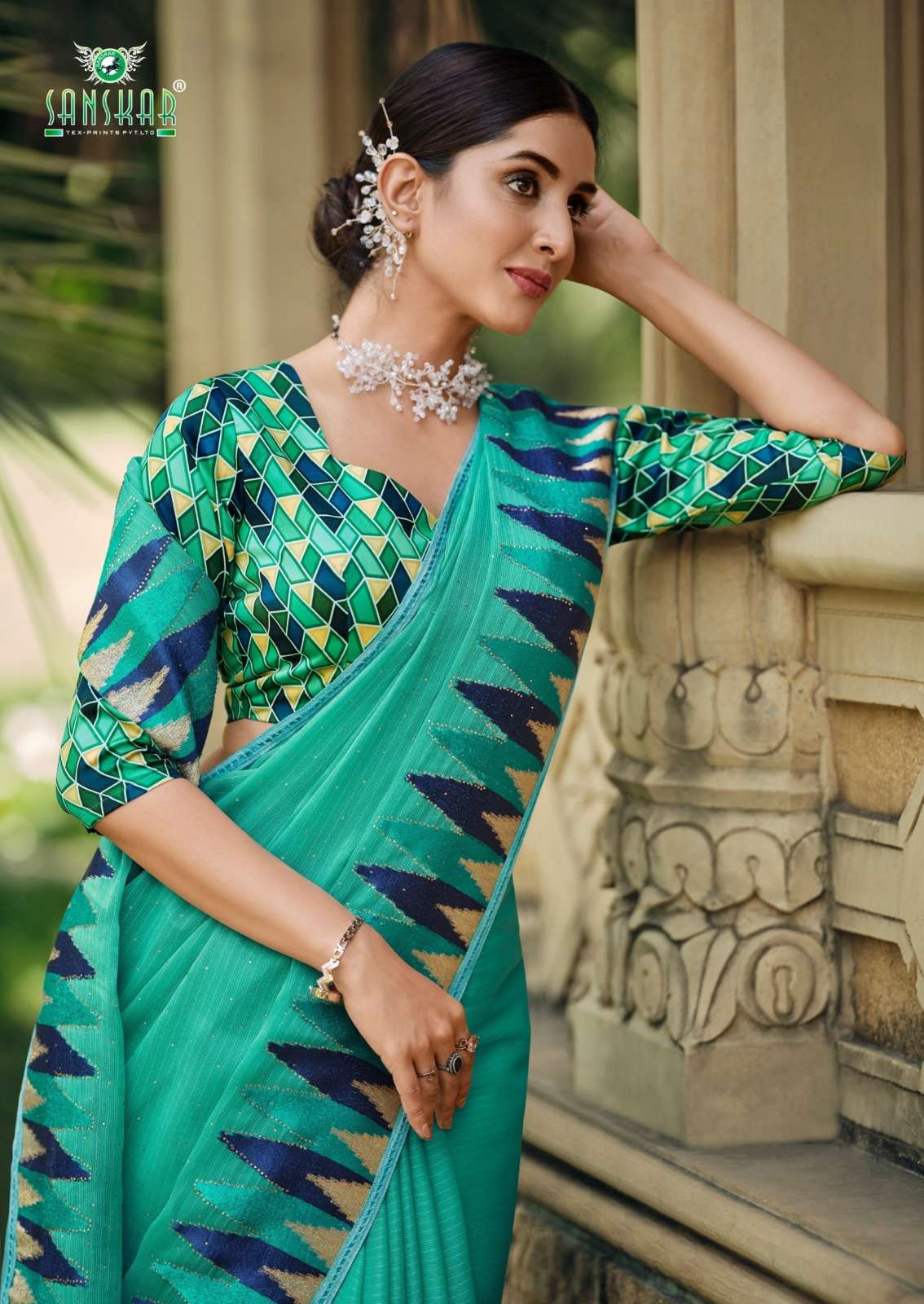 sanskar tex prints wow simmer georgette fancy best saree online