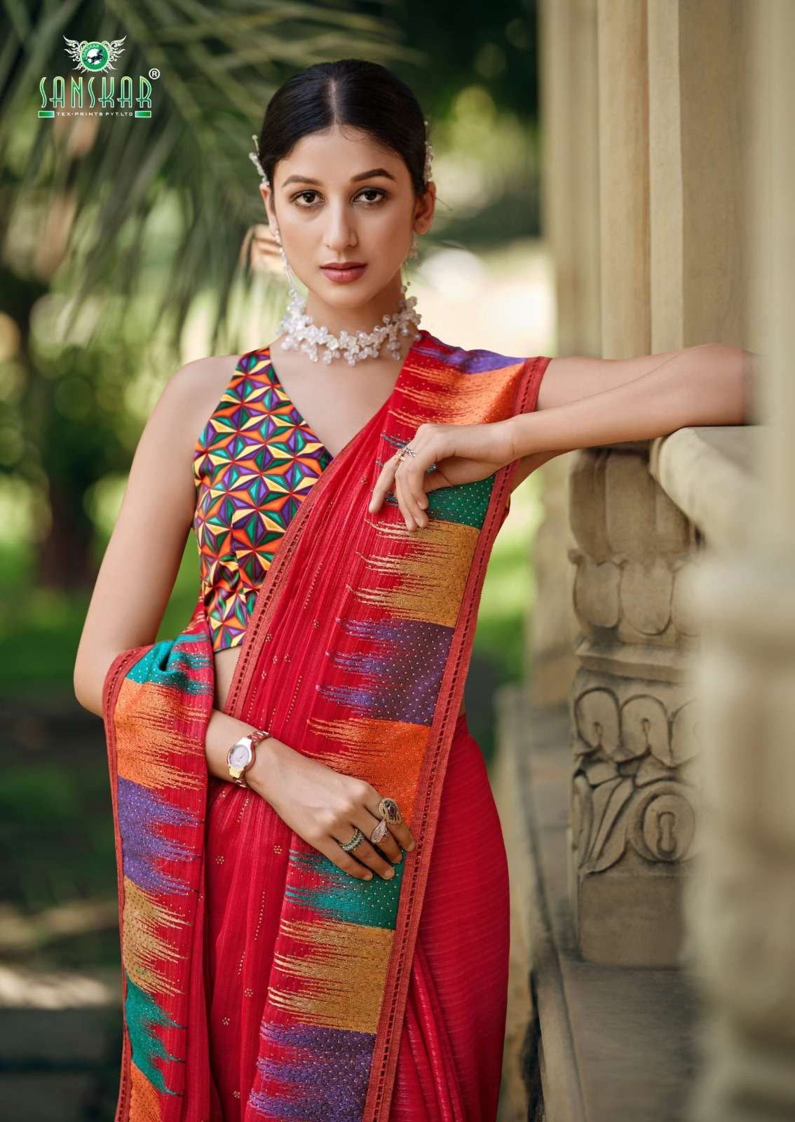 sanskar tex prints wow simmer georgette fancy best saree online