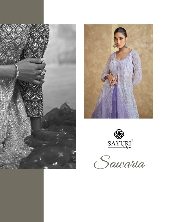 sayuri designer sawaria readymade georgette exclusive gown set