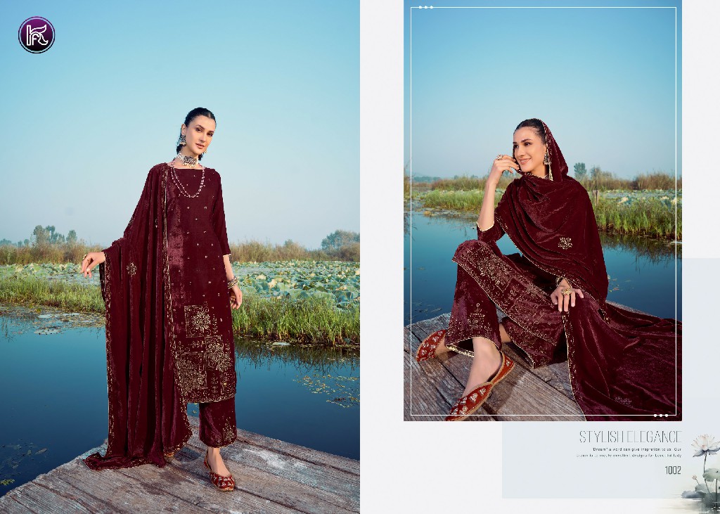 kala payal by kala fashion stylish look velvet 3pcs dress