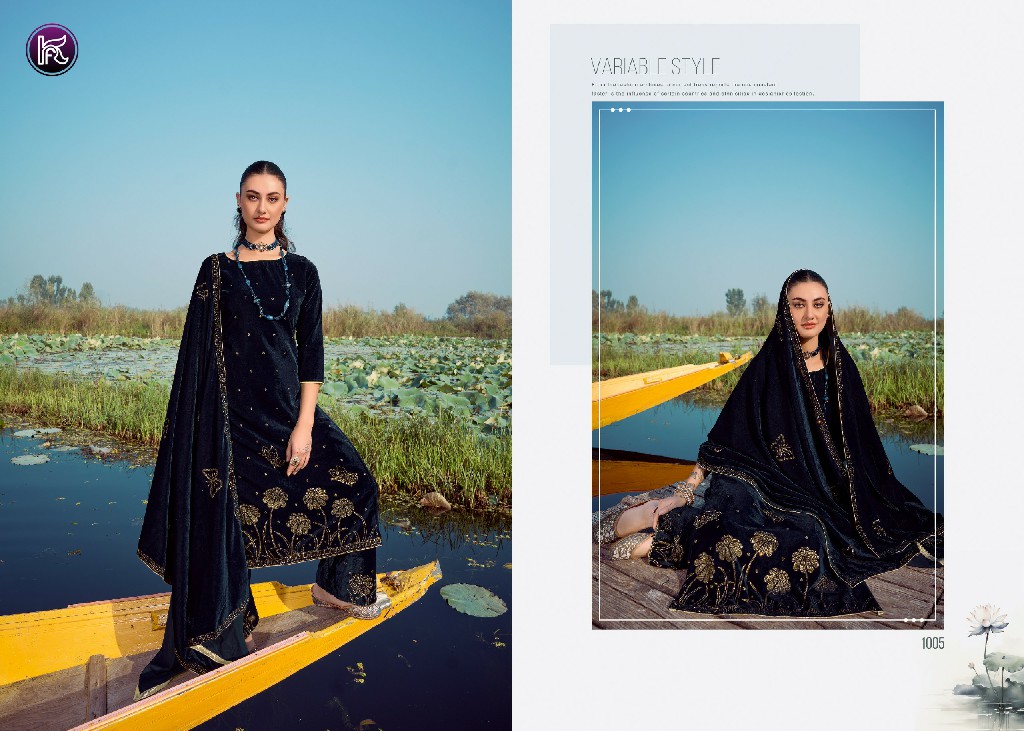 kala payal by kala fashion stylish look velvet 3pcs dress