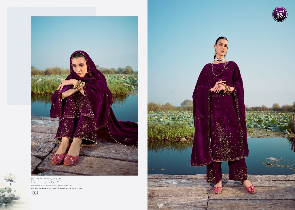 kala payal by kala fashion stylish look velvet 3pcs dress
